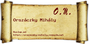 Orszáczky Mihály névjegykártya