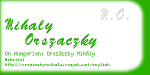 mihaly orszaczky business card